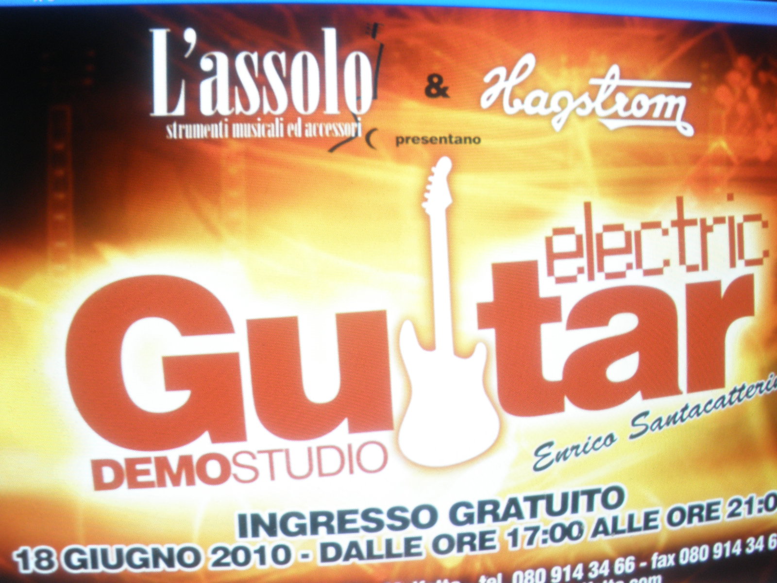 Il chitarrista Enrico Santacatterina, a Molfetta, venerd&igrave; si esibisce presso &ldquo;L�Assolo&rdquo;